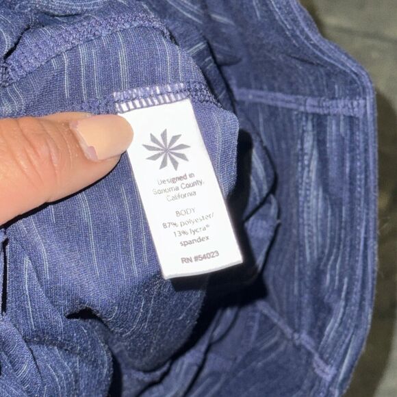 Athleta Seamless Leggings Women's Small Heather Blue Elastic Waist Pull On Yoga - Picture 6 of 7